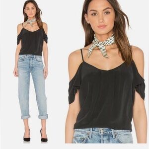 JOIE 'Adorlee' Off The Shoulder 100% Silk Blouse